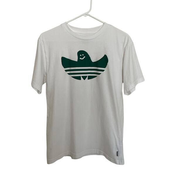 Adidas Skateboarding | White Green Shmoo Fill Tee Men Small Ghost - Picture 2 of 10